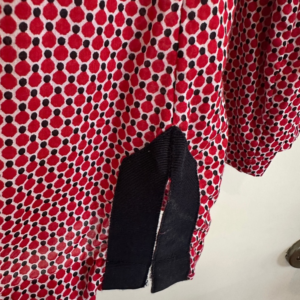 Talbots Red and Navy Geometric Patterned Tunic Top - Size XS - Picture 6 of 9